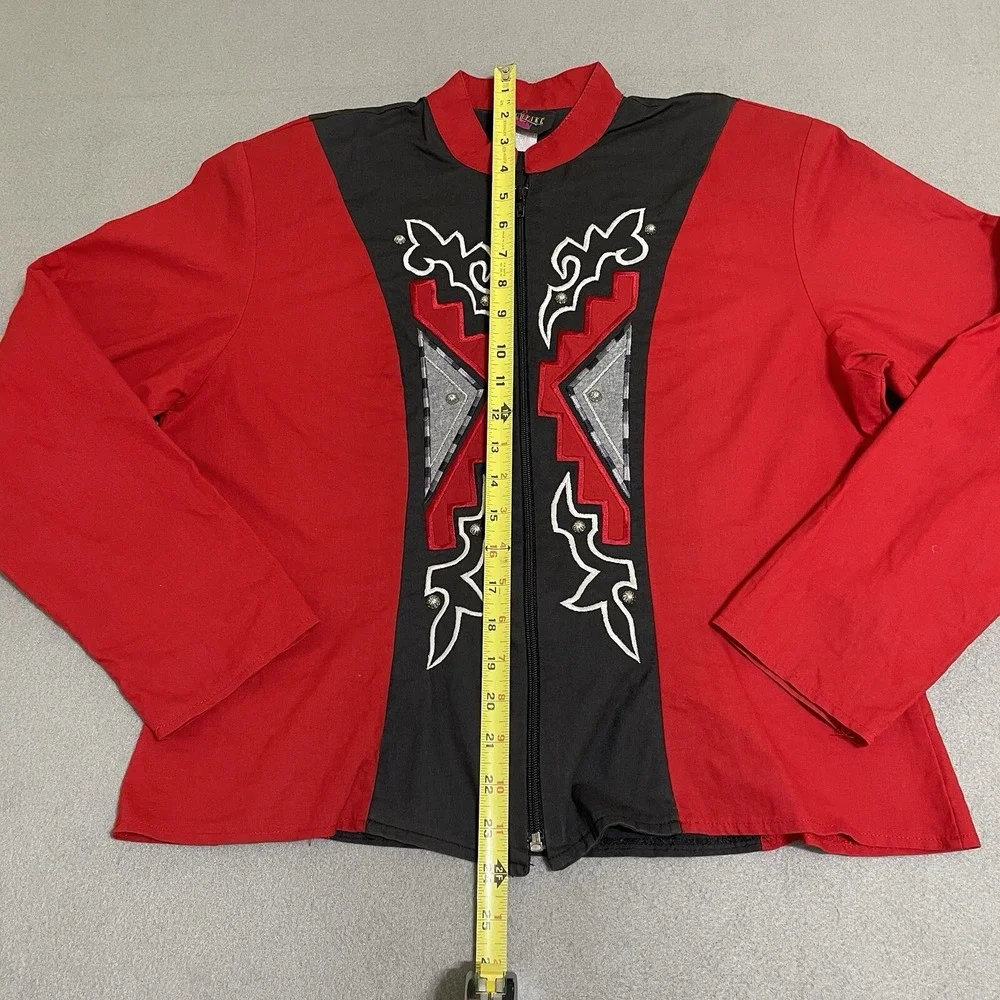 Vintage Jacket Western Cropped Cowboy Rodeo Cowgirl Embroidered 90s Country‎ L *